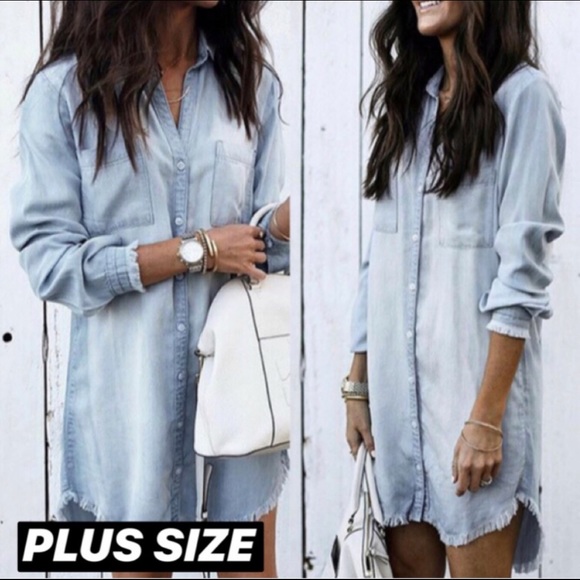 plus size denim tunic dress